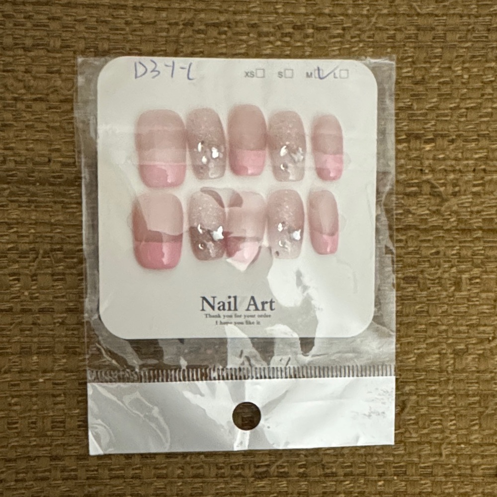 Pink French Tip Nail Art Set